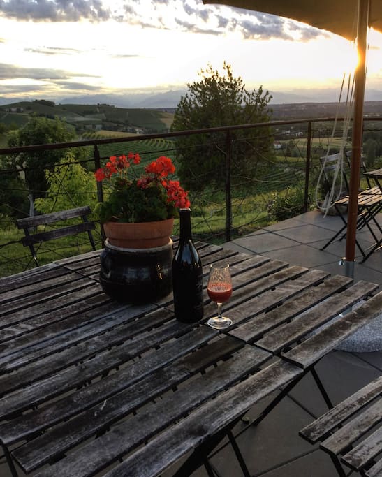 sunset on the terrace