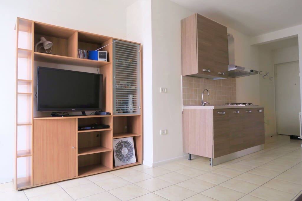 Sala cucina, living room with a kitchen
