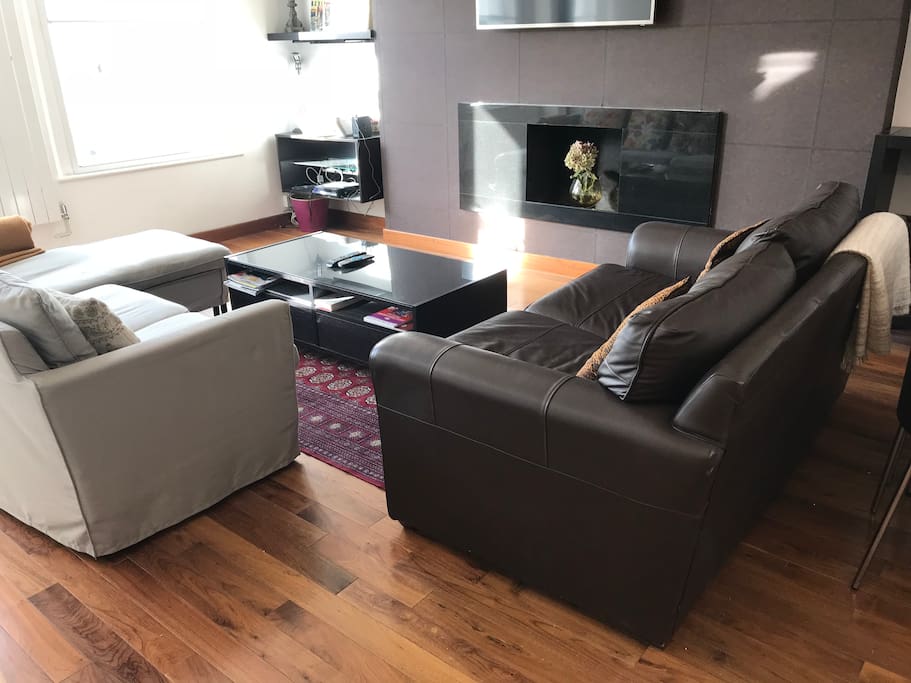 Living Room Walnut Hardwood flooring