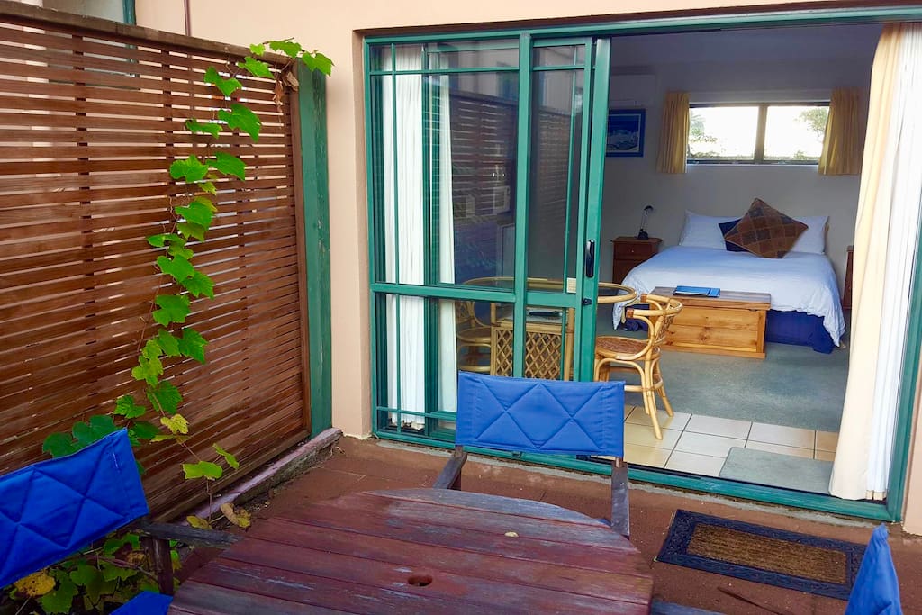 Private courtyard. Unit situated at the back of property with parking for 1 vehicle.