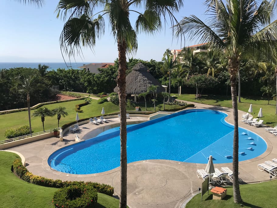 Pool and Ocean View from the balcony. We have the largest infinity edge pool in all of Punta Mita, and Direct Beach Access.