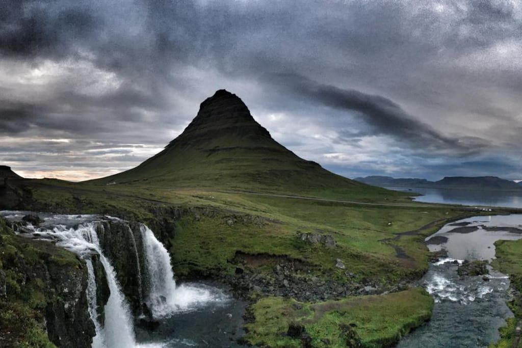 Kirkjufell only 2 km away.
