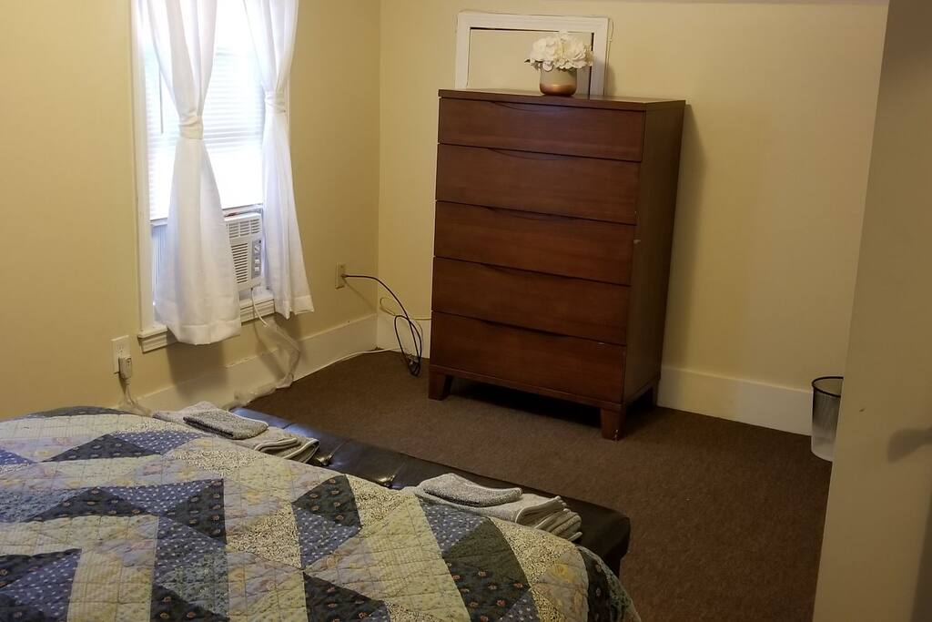 Chest for storage and Air Conditioning for hot summer days and nights.