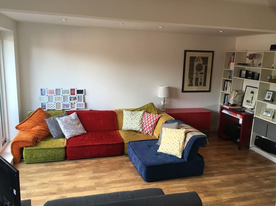Colourful but very comfortable sofa!