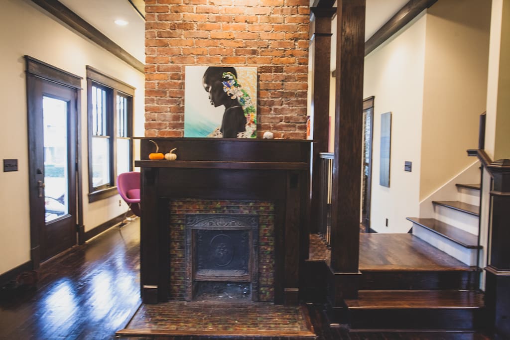 Artwork fills the home.
