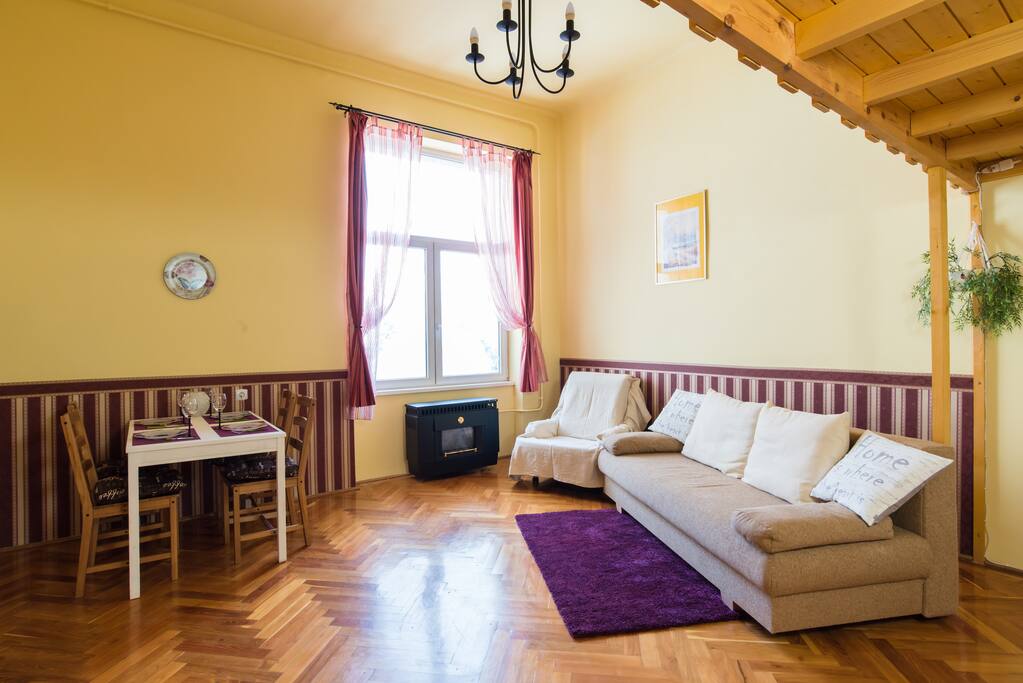 Spacious living room full of light