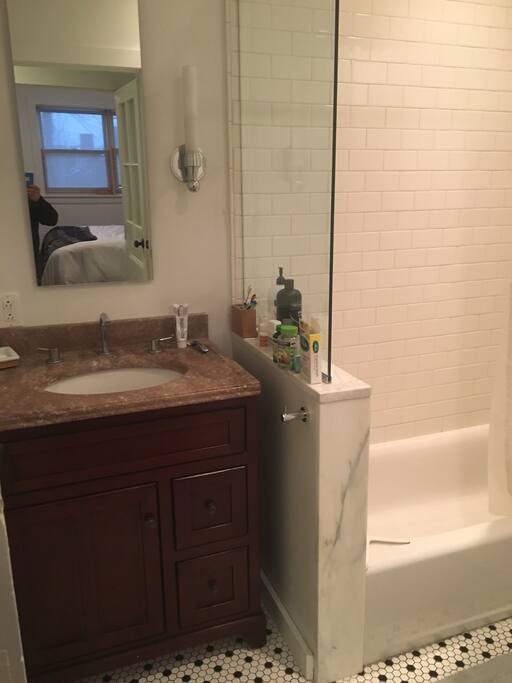 Bathroom - all glass and granite