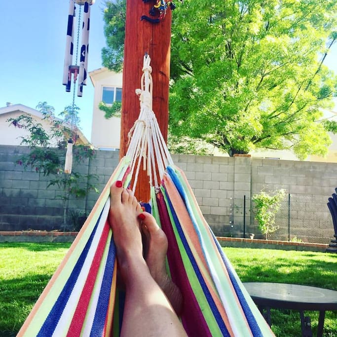 Hammock and backyard serenity