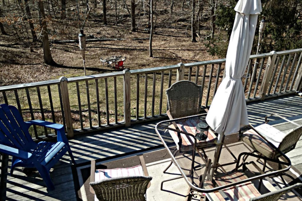 Second-story deck area -- Nice place to have a few drinks and enjoy the quiet