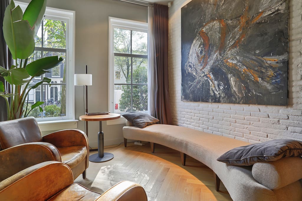 Ground floor lounge overlooking the canal