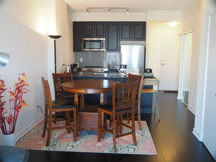 Dining section with
coffee table set.