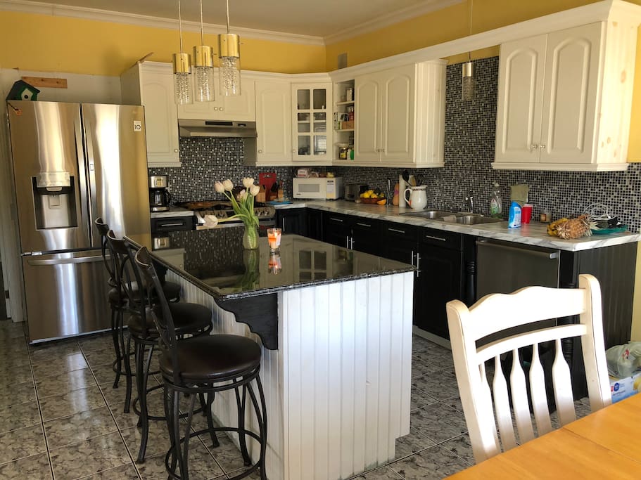 Kitchen with stainless steel appliances