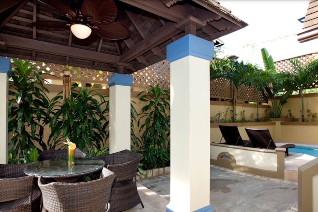 Private patio and dip pool