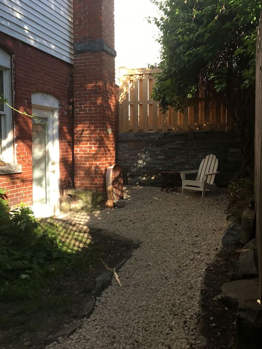 Private yard with rental.