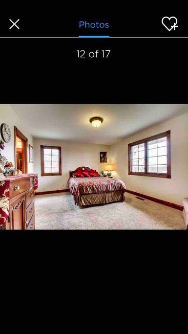 One of the Guest bedrooms, Stunning views of Mississippi River from window.