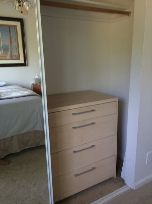 Full closet w/ chest of drawers...