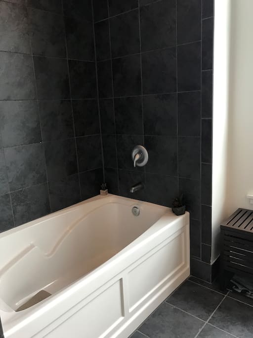 Bathtub and next is the stand shower