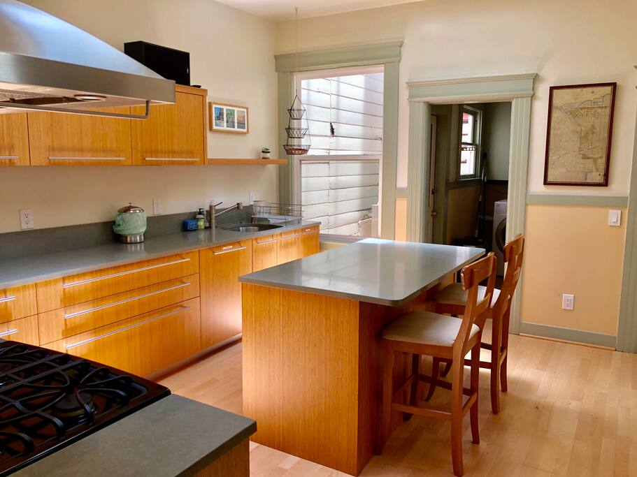 Modern kitchen with eat in counter