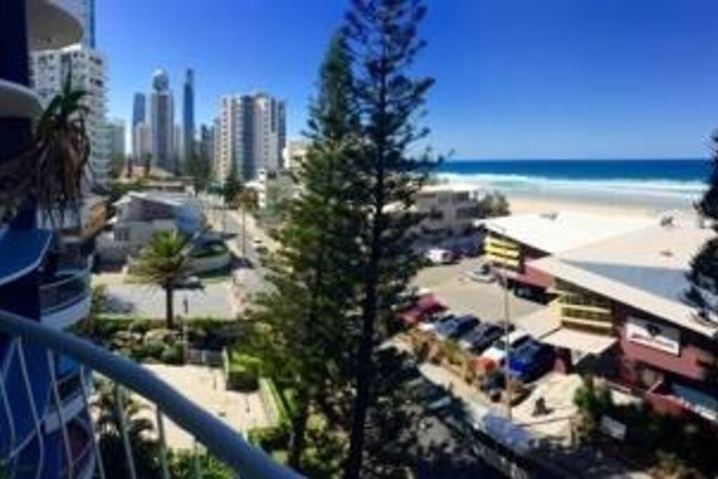 Surf club and beach opposite the appartment