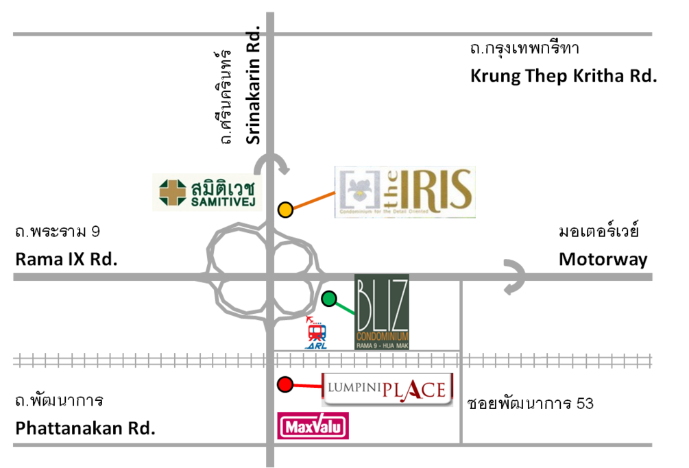 This map can be useful to tell taxi when coming to Bliz Condominium.