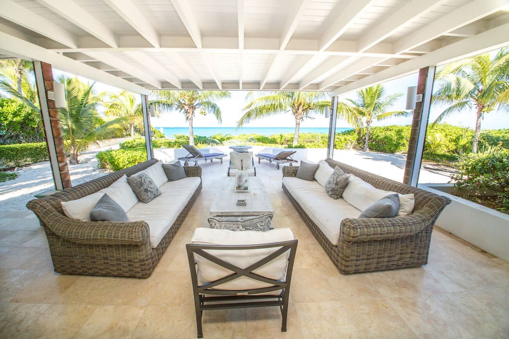 Outside lounge area and firepit