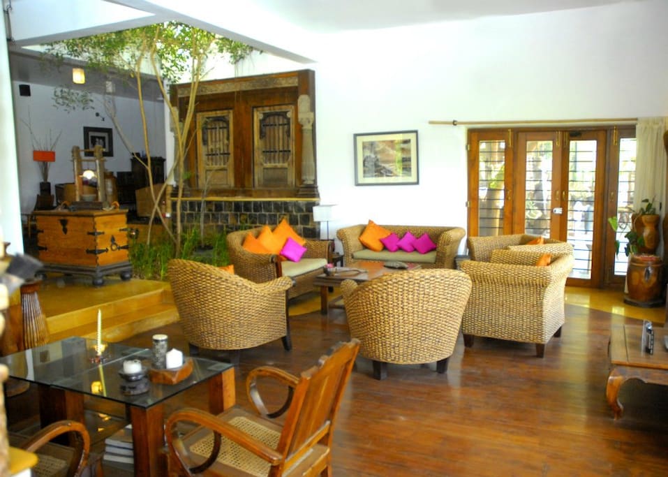 living room with eco-friendly furniture