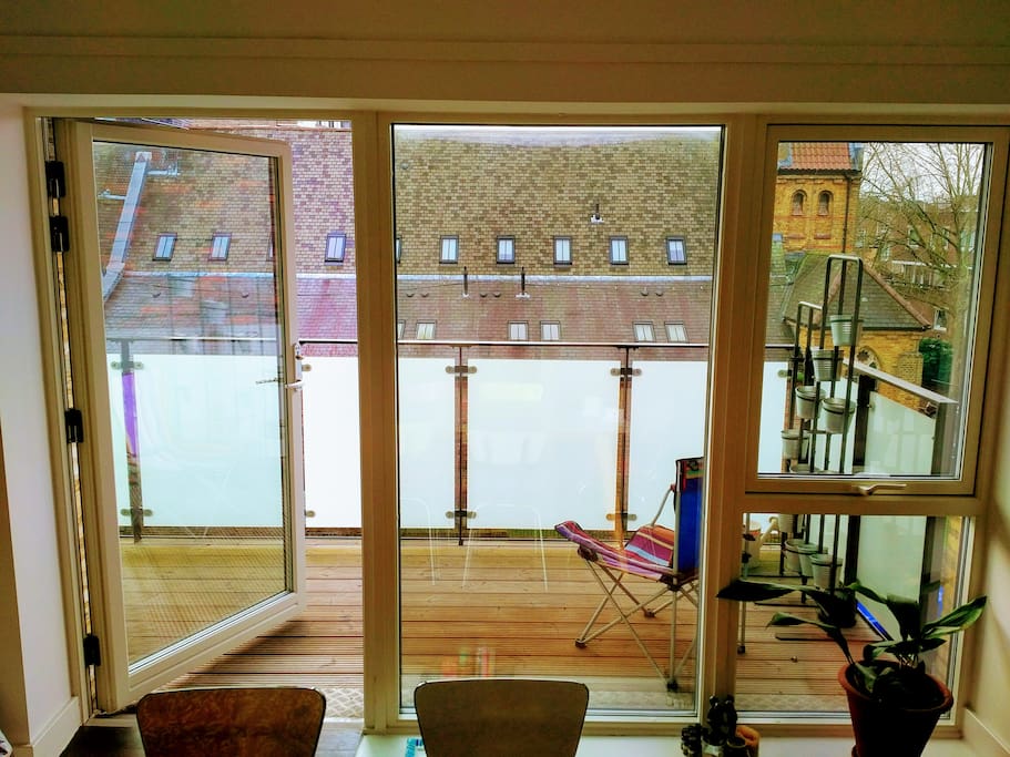Lovely large balcony, facing east it picks up the sun all day