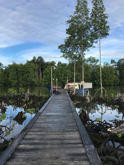 Dermaga kecil pribadi milik penginapan Yeflio. Private Dock of Yeflio Riverside