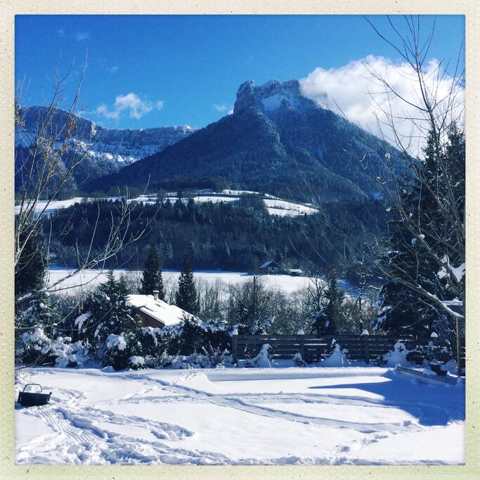 vue depuis la maison en hiver