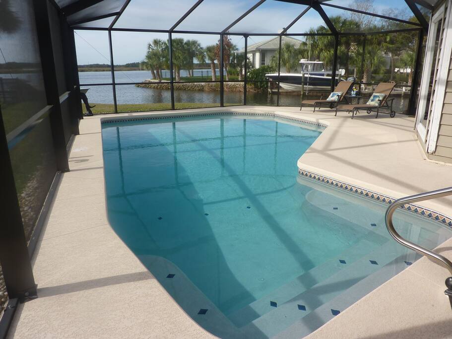 Beautiful view of the river from the pool