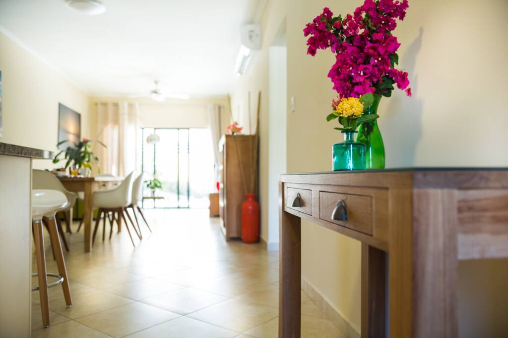 View from kitchen to living room.