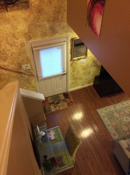 View down from loft