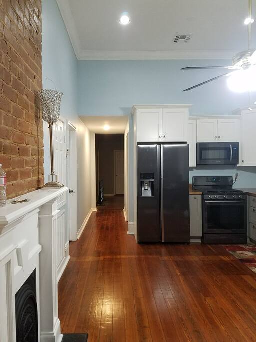 open kitchen and hallway