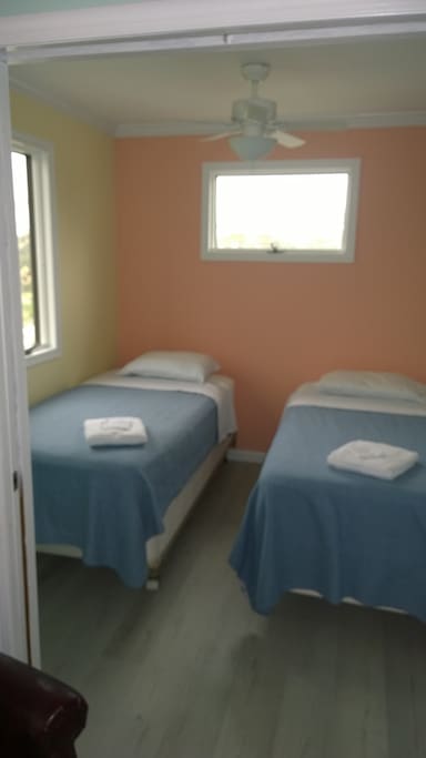 Bedroom one, with two twins.