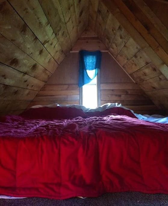 Cozy loft bed.