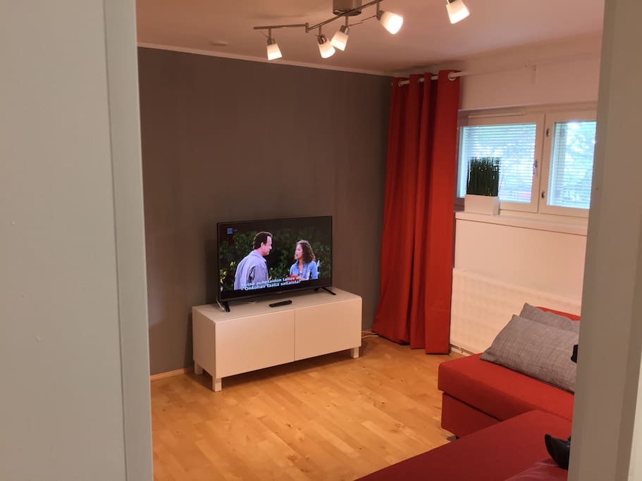 Living room area with proper LCD TV.
