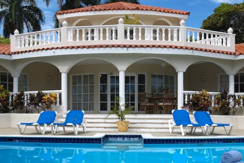 Back patio and pool