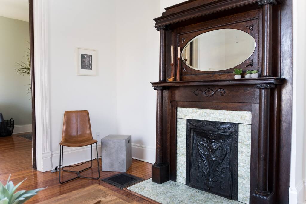 Beautiful original fireplaces, (decorative) one of four