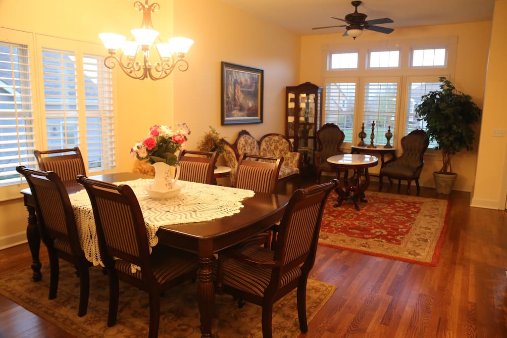 Open concept living room and formal dining room