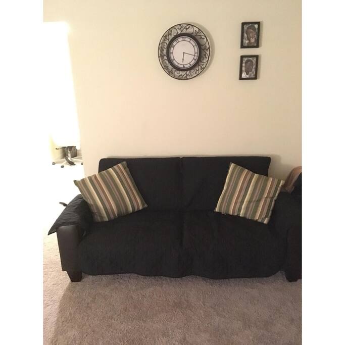 You will have access to the living room, kitchen and laundry room.