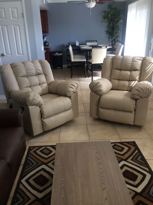 View From Living Room to Dinning Table With 6 Settings