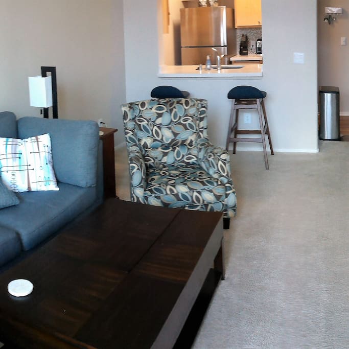 New furniture and cozy living space