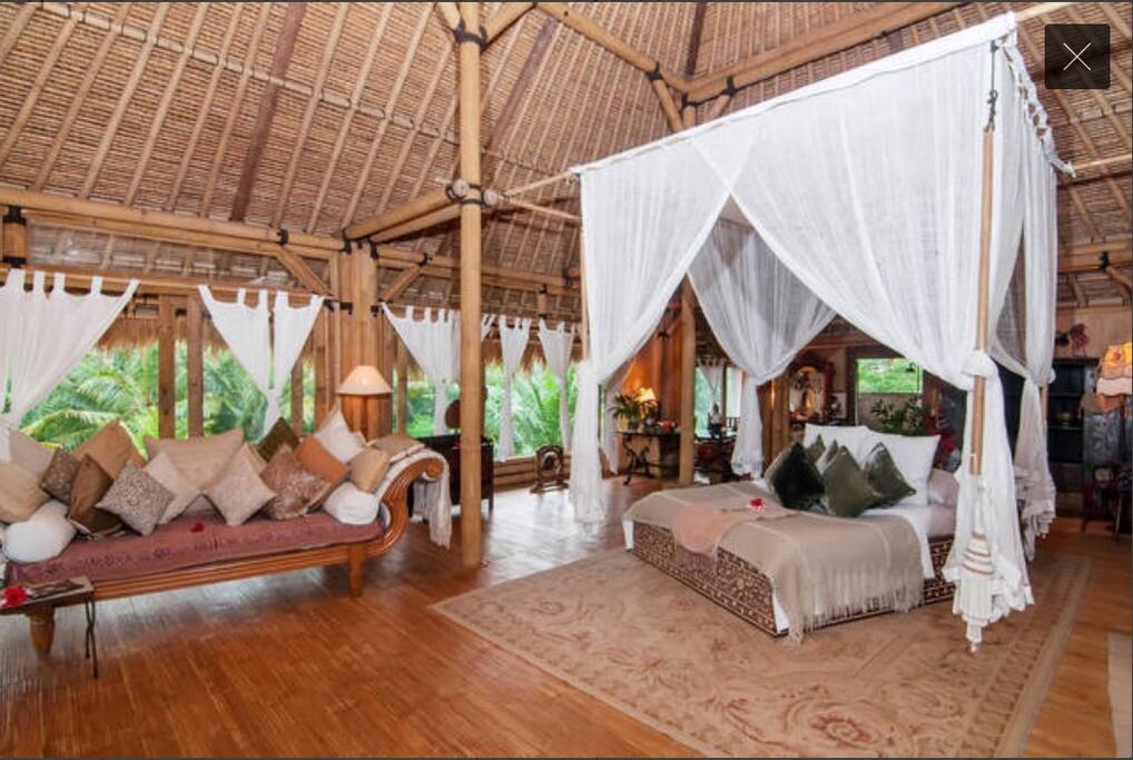 Master Bed room suite decorated in Bali's earthy