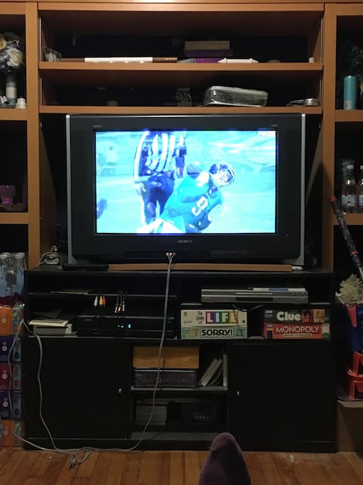 Cable TV with premium channels in the TV lounge.