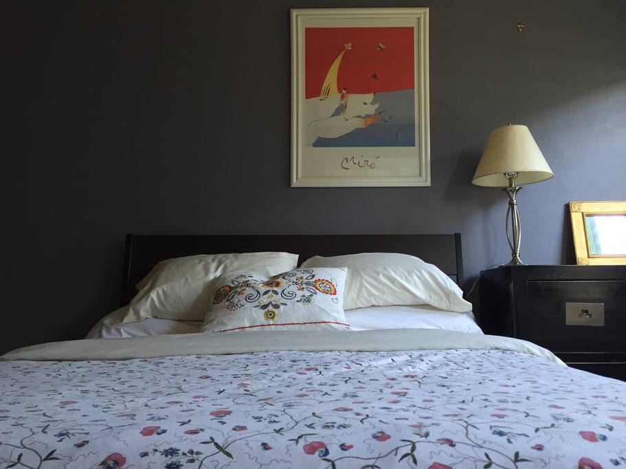 The comfy bed.