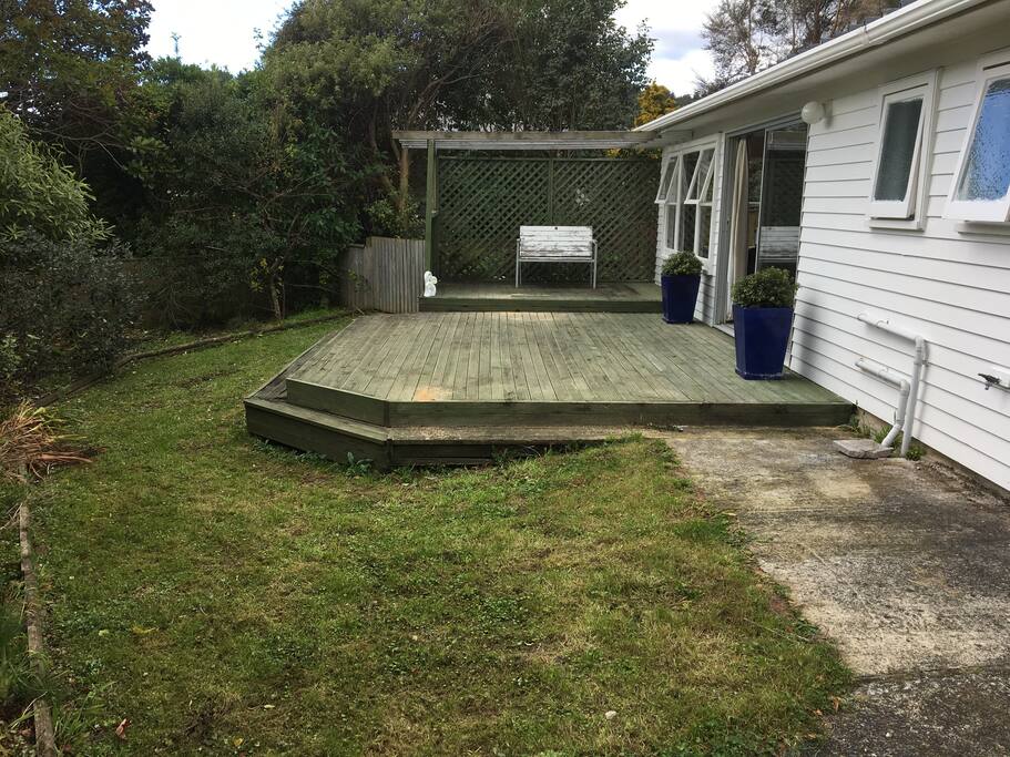Great sunny deck to relax on and enjoy a drink