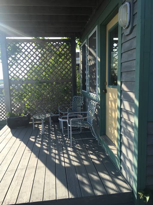 Seating area behind guest house