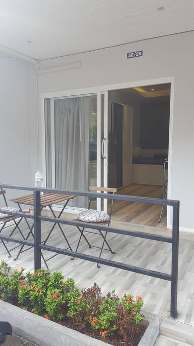 Exterior view with small patio