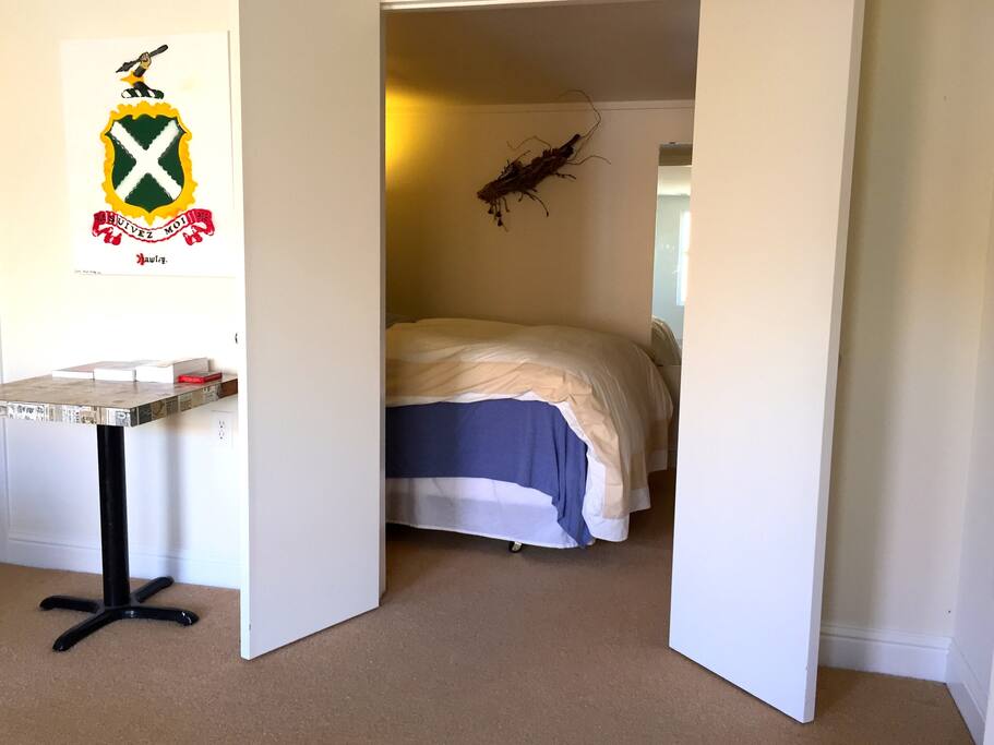 Your bedroom is a small, clean and comfortable hideaway, connected to your own living room.