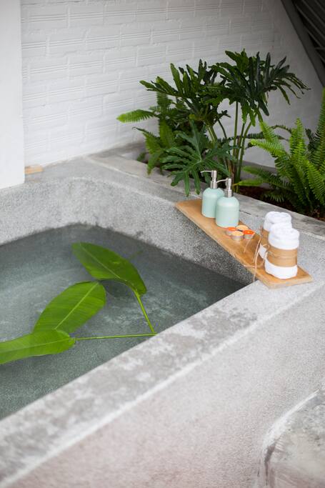 bathtub on the terrace